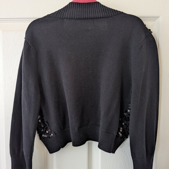 Size XS Elle Black Crop Sequin Cardigan - Picture 3 of 3